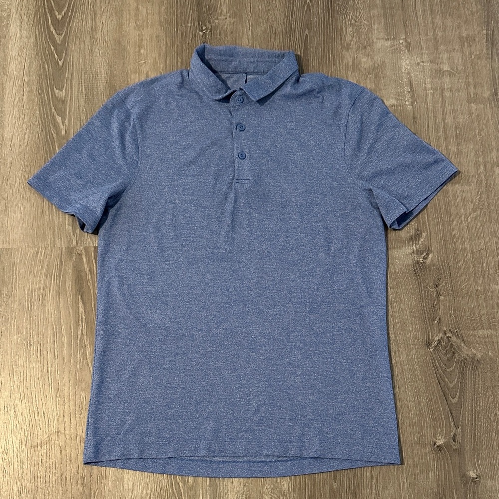 Lululemon M Performance Golf Short Sleeve Preppy Casual Blue Men’s Polo Shirt